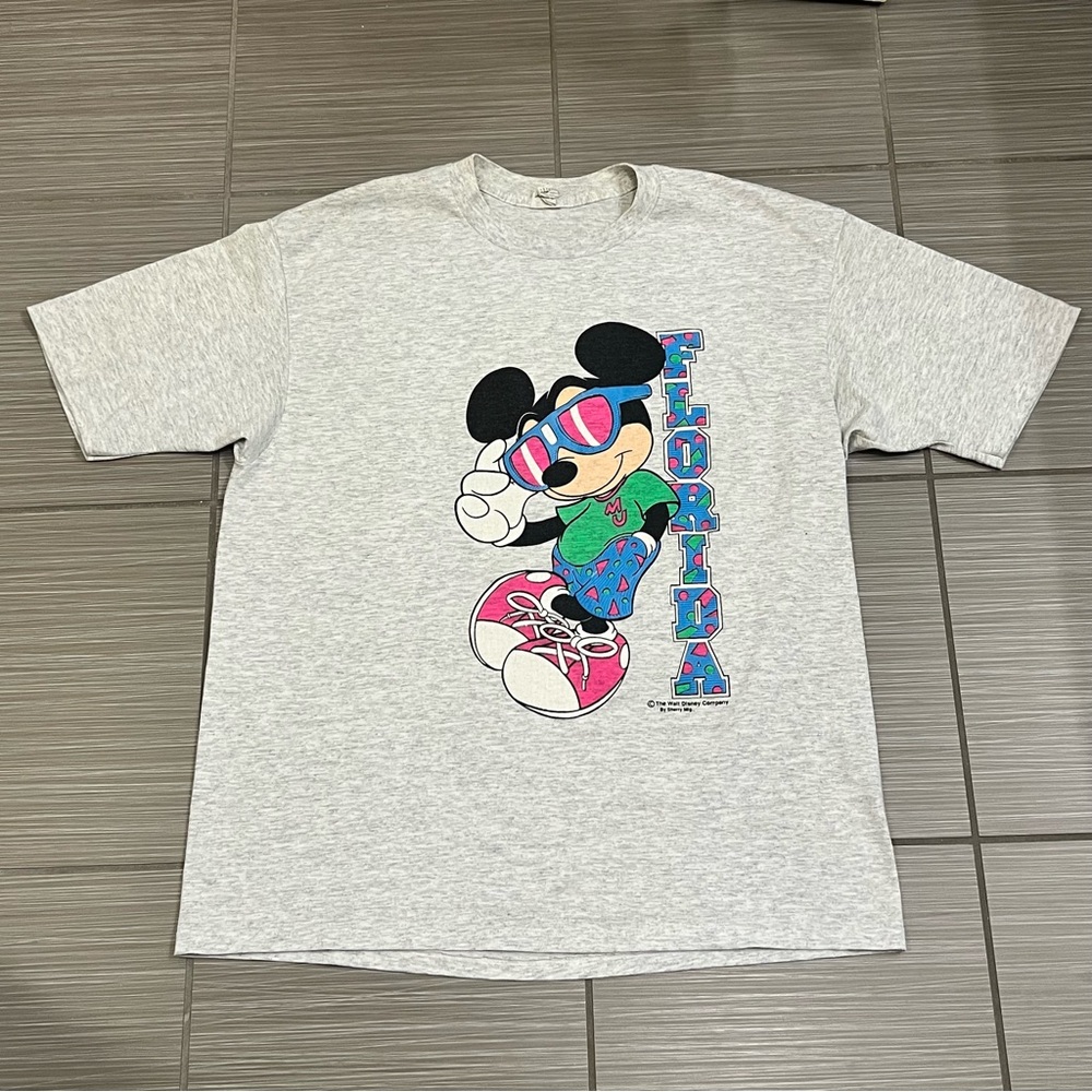 Vintage Disney Unisex Mickey Mouse T-Shirt Single Stitch large 90s 1990s